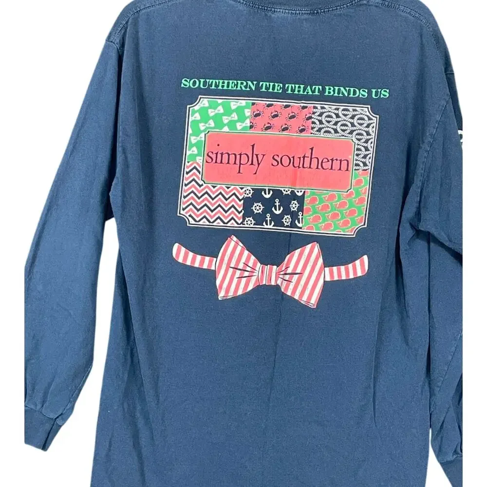 Women's Simply Southern brand long sleeve front and back graphic top Lg regular